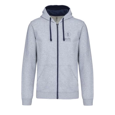 Zip-Up Hoodie - Oxford Grey/Navy - XL