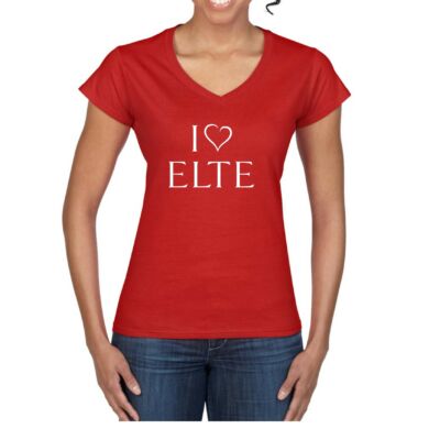 I LOVE ELTE piros női póló -s 