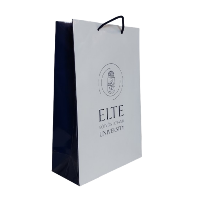 White paper bag with ELTE Shop logo.